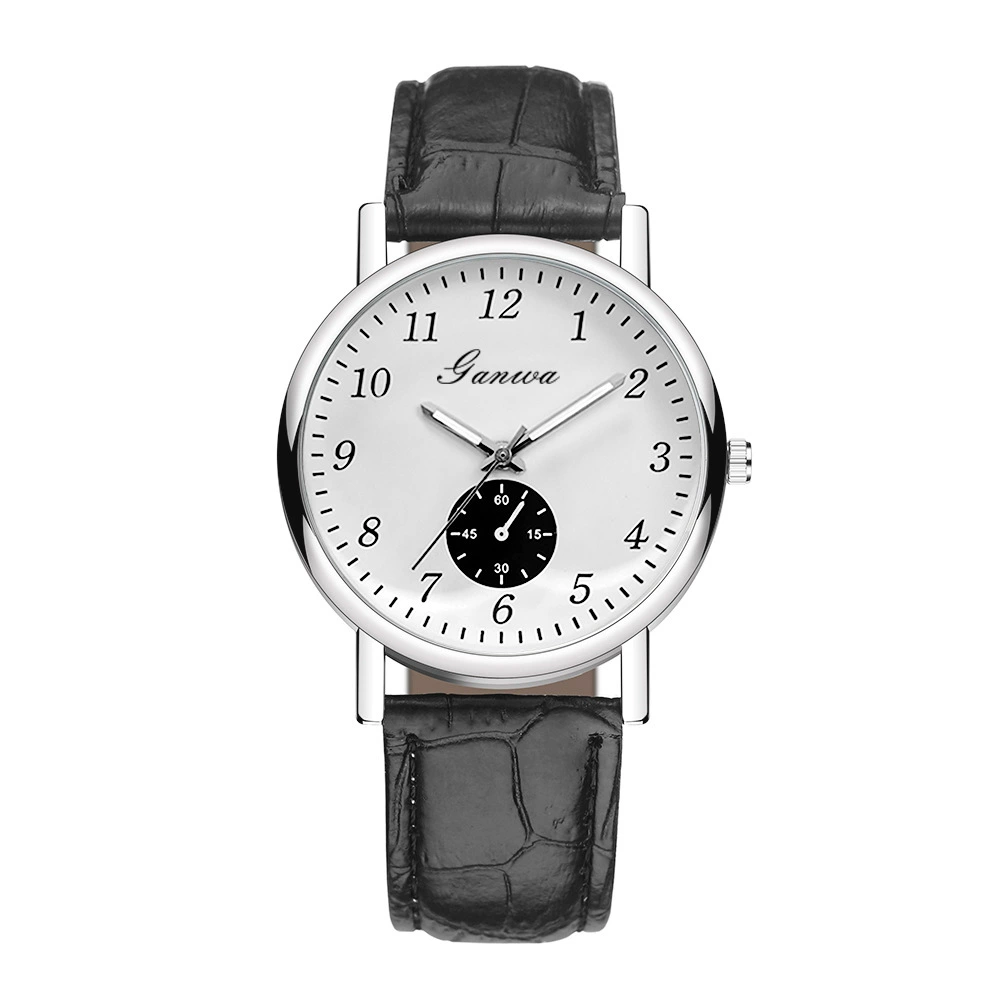 Quartz men's watch, classic style, PU strap, 38 mm dial
