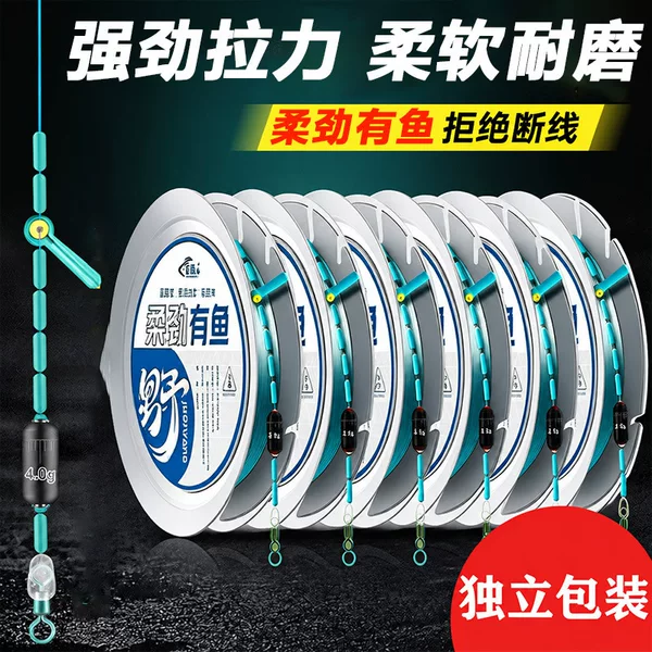 Complete Set of Fishing Line Rigs with Strong and Durable Fishing Line, Genuine Taiwan-Style Fishing Line Rigs for Carp and Bighead Carp, Pre-Tied and Super Strong