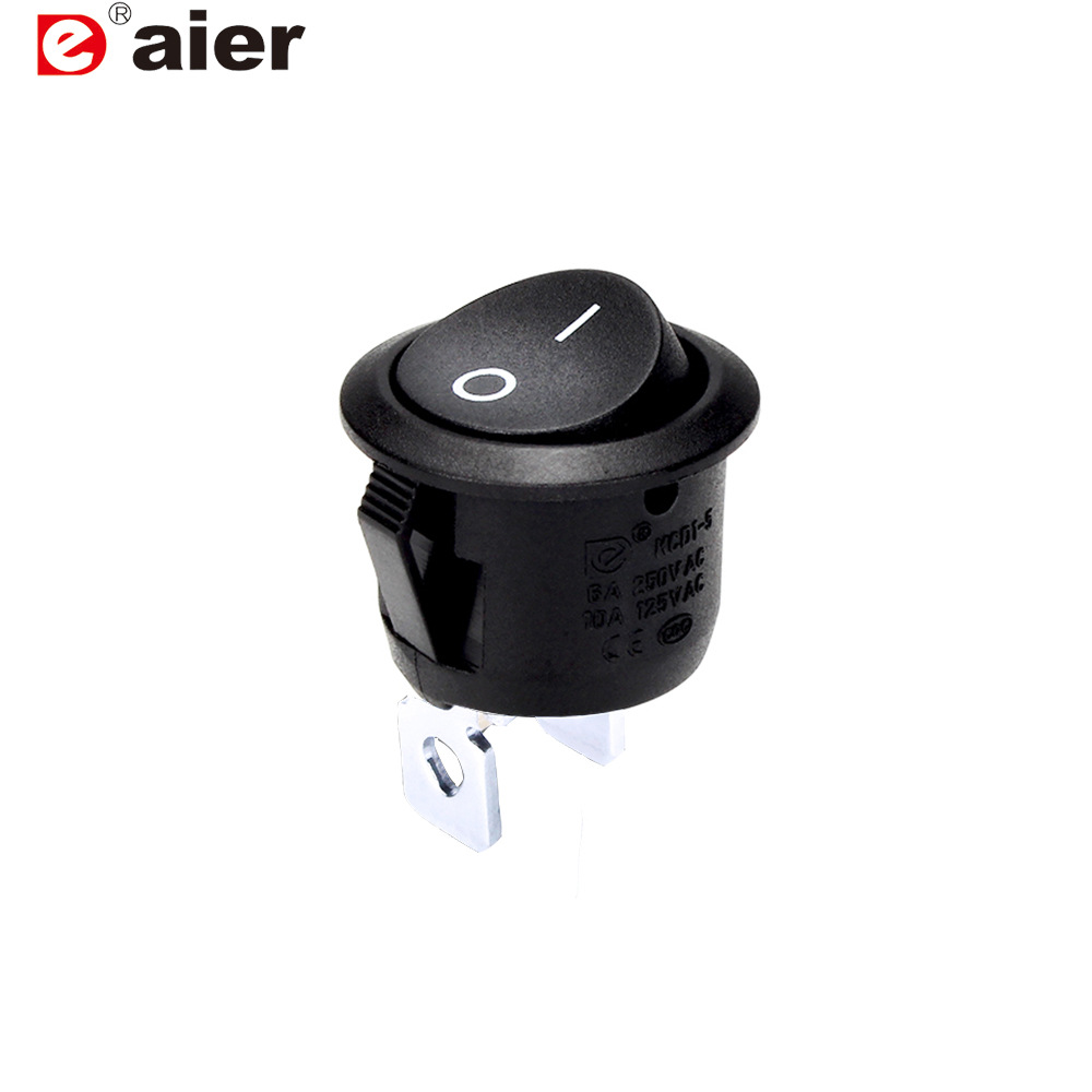 乐清戴尔电子专业供应KCD1-5-101圆型船型开关2脚