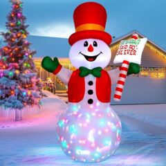 LEDライト付きクリスマスインフレータブル漫画エアモデル、オートバイに乗ったクリスマス雪だるま老人、屋外中庭の装飾品