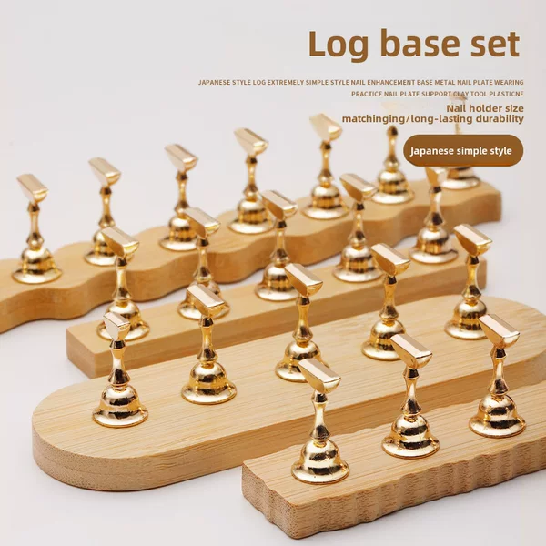 Nail Art Practice Base Bamboo Piece Solid Wood Chess Piece Minimized Style Clay Metal Nail Nail Piece Nail Piece Nail Piece Nail Piece Nail Piece Wear Armor