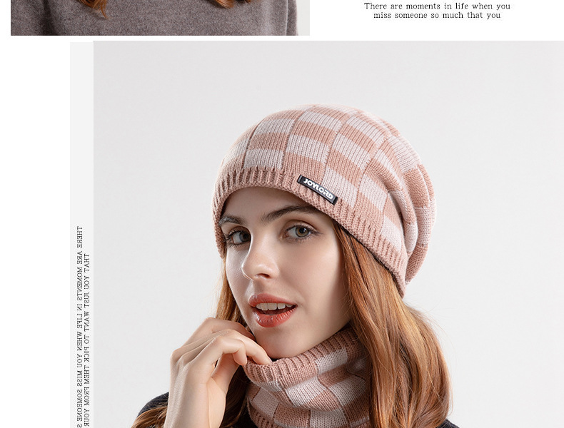 Winter hat bib set plus wool warm earmuffs woolen hat Europe and America cross-border women's knitted hat_voghion.com