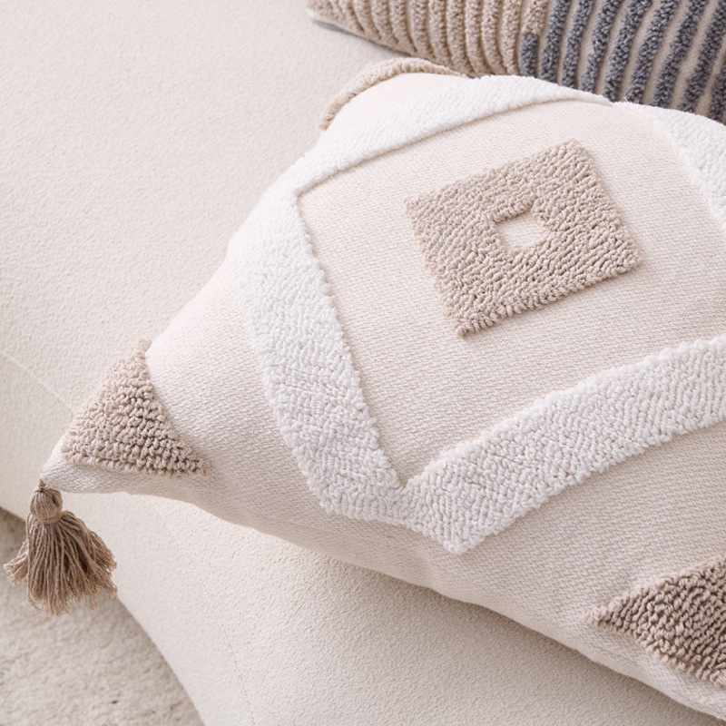 Algodón transfronterizo lino bohemio ins almohada de viento sofá almohada cabecera respaldo ventana flotante costilla cojín cubierta al por mayor