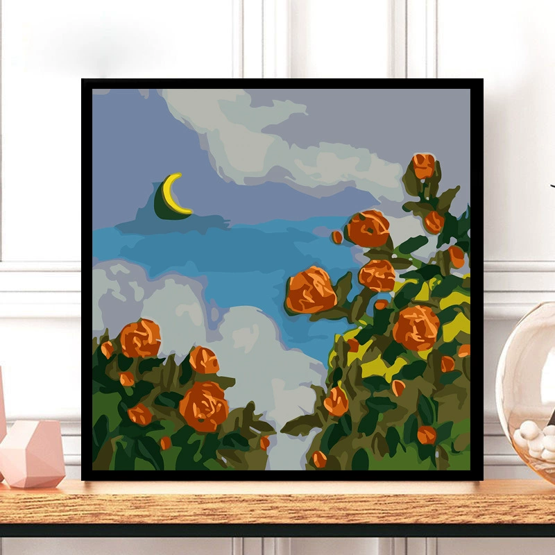 Tulip DIY numeric oil painting handmade filled oil painting floral landscape coloring therapeutic hand-drawn beautiful wall art