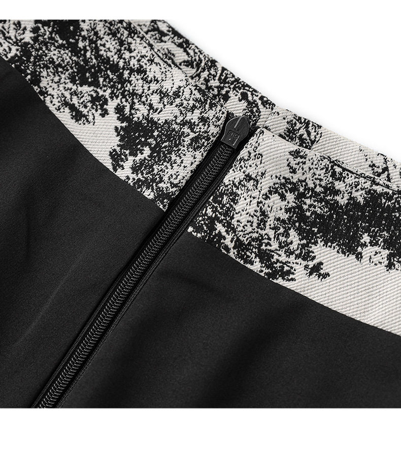 Quần short nữ cạp cao họa tiết tranh mực nổi jacquard phong cách thời trang cao cấp — Màu hoa chi tiết 17