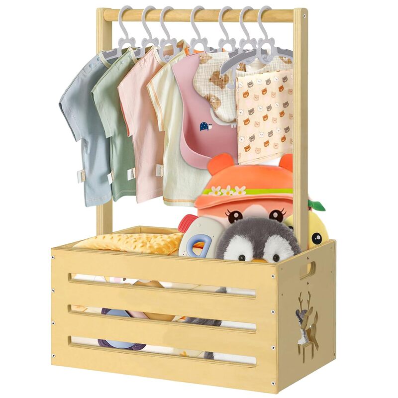 Wooden Baby Product Storage Basket, Cross-Border Baby Clothes Hanger, Wooden Shower Box, Kidsren's Toy Storage Rack Wooden Baby Product Storage Basket, Cross-Border Baby Clothes Hanger, Wooden Shower Box, Kidsren's Toy Storage Rack