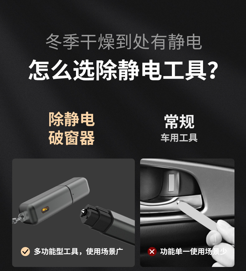 Car Window Breaker Escape Safety Hammer Multifunctional Vehicle Emergency Tool for Breaking Windows in One Second Keychain