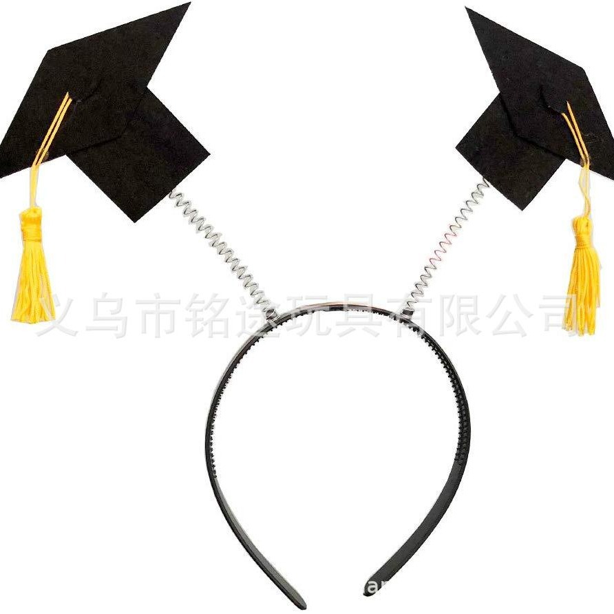 Temporada de graduación Hebilla de cabeza transfronteriza Ceremonia de graduación Sombrero de soltero Sombrero de doctorado Decoración de fiesta de graduación hecha a mano Accesorios para el cabello Diadema