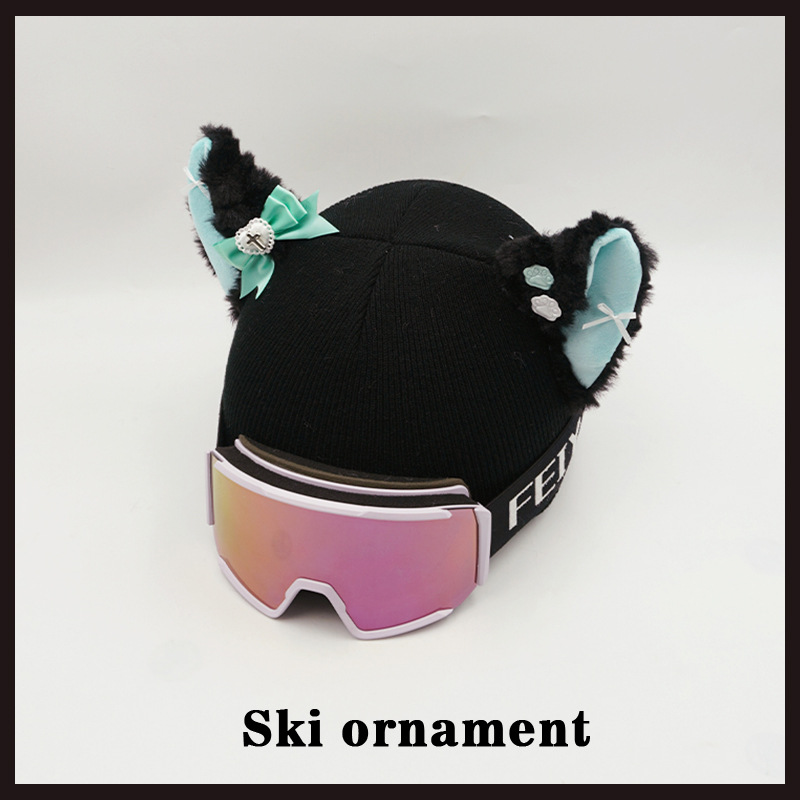 Helmet Cover Gliding Stereo Big Ear Black Green Skiing Snowboard Motorcycle