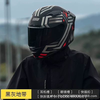 High-Profile Helmet Body, Reserved Headphone Slot, Motorcycle Helmet Headset - gray-area-factory-standard-clear-lens-s-53-54-if-you-have-a-widefat-face-take-one-size-larger