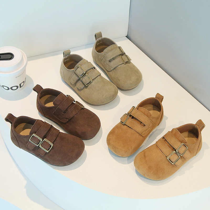 Children's Birkenstock Shoes 2026 Spring and Autumn New Style Girls' Small Leather Shoes Retro Boys' Loafers Soft-Soled Baby Shoes Single