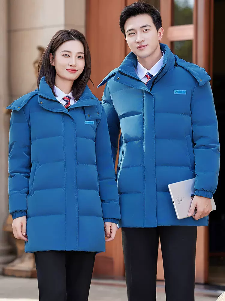 中国移动营业厅工作服冬季男女款加厚羽绒服防寒保暖工装职业套装
