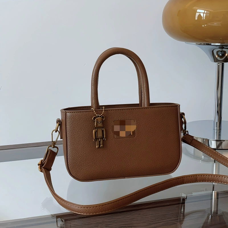 Retro One-Shoulder Handbag, handheld & shoulder, pebble texture, adjustable strap (22×6×13 cm)