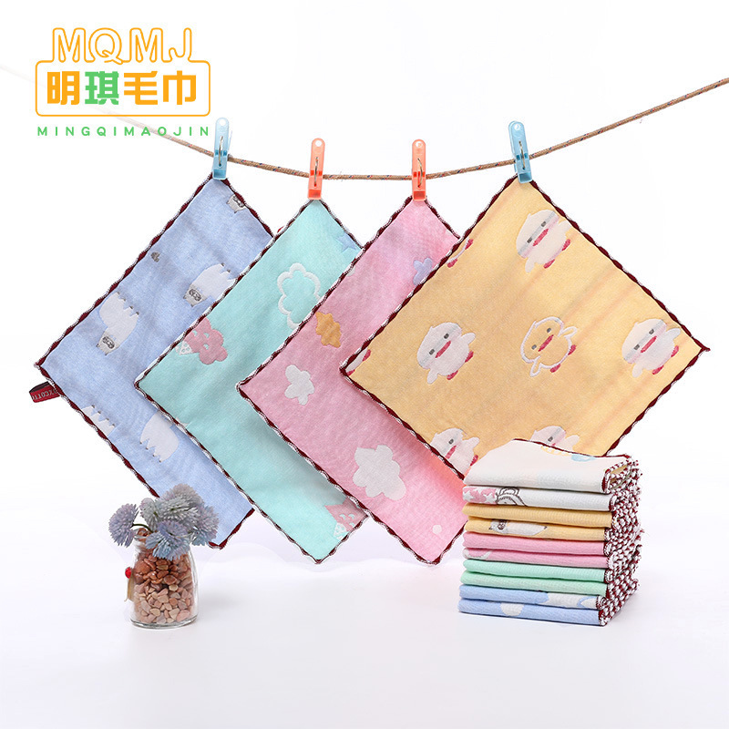 Six-Layer Gauze Type a Square Towel, Pure Cotton Small Towel, Soft and Absorbent Baby Face Towel, Kindergarten Embroidered Small Square Towel Six-Layer Gauze Type a Square Towel, Pure Cotton Small Towel, Soft and Absorbent Baby Face Towel, Kindergarten Embroidered Small Square Towel