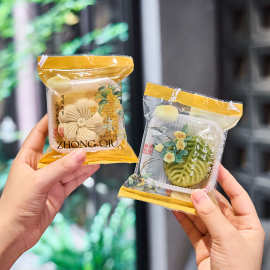 新款原创古风中秋节月饼包装袋一次性80g流心冰皮透明机封袋子