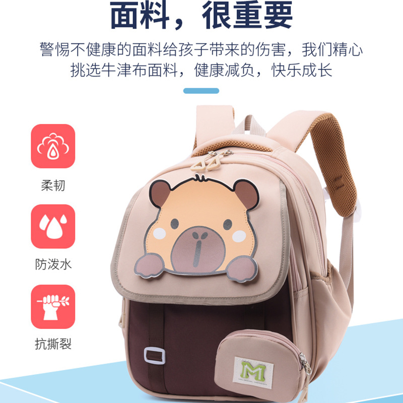 Mochila infantil Capibara caricatura lindas niñas mochila preescolar mochila para niños