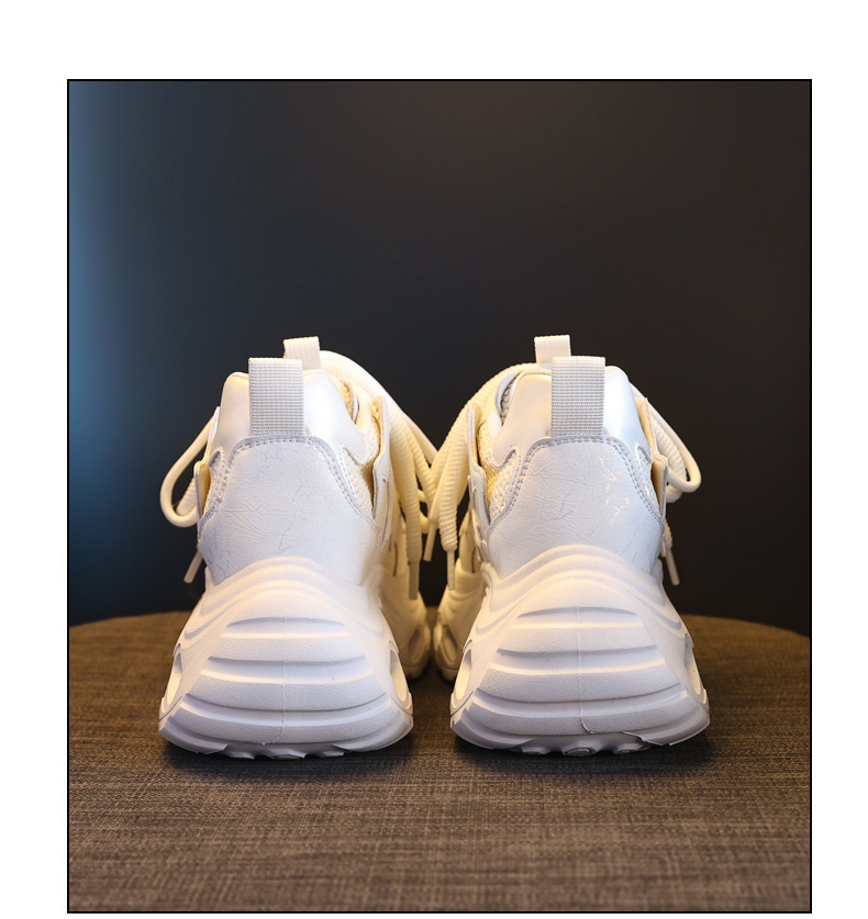Giày sneaker nữ đế dày chunky lưới thoáng khí tăng chiều cao — màu trắng chi tiết 20