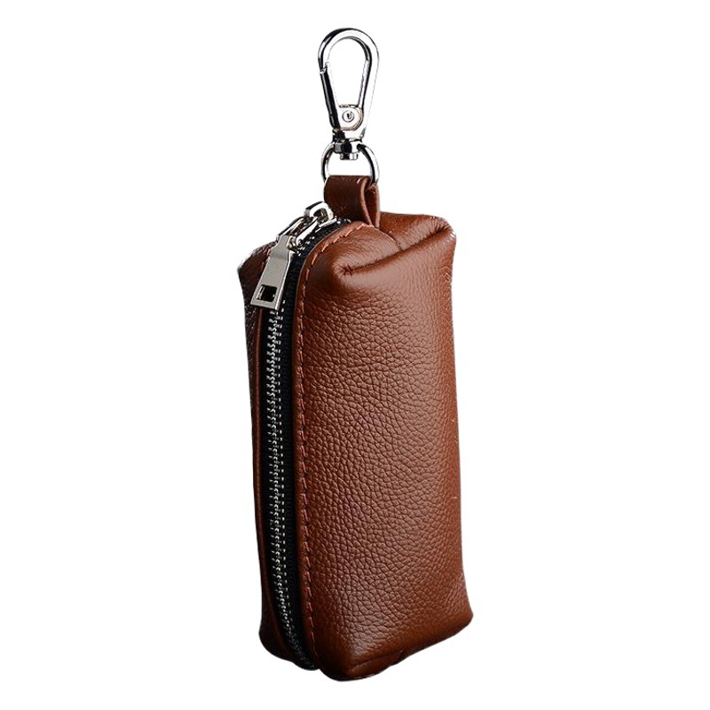 Practical hand-held men's cowhide key case large capacity fashionable women's zipper household universal key case