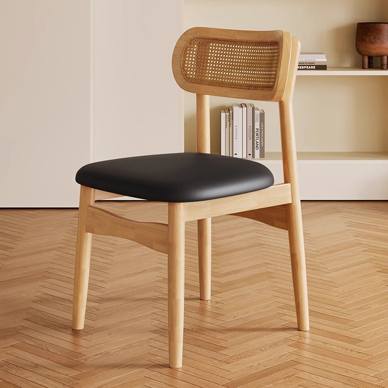Fábrica directa mesa silla de comedor silla de madera maciza silla de caña casera taburete de restaurante nórdico libro de estudio