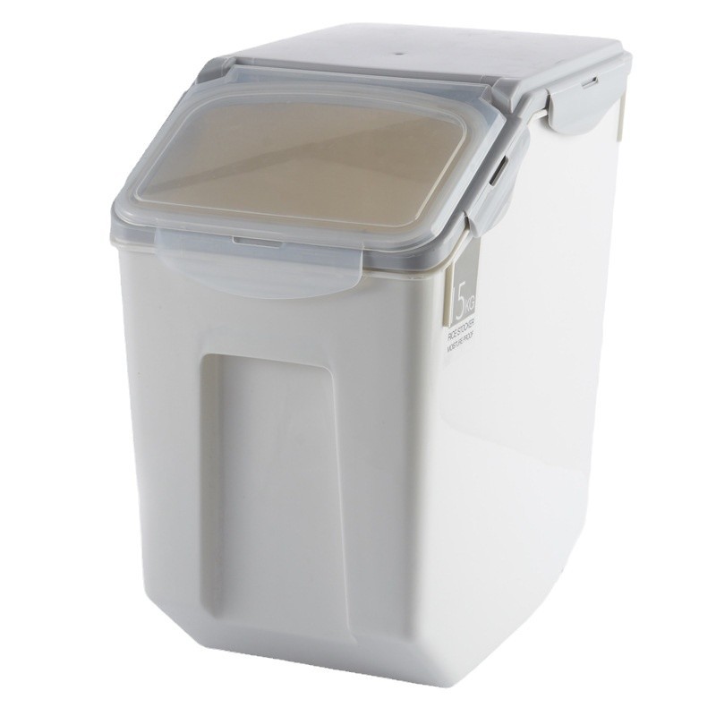 Anillo de sellado clásico de estilo japonés Cubo de arroz de cocina de plástico engrosado 10kg15kg M olla granos de almacenamiento de harina caja de arroz