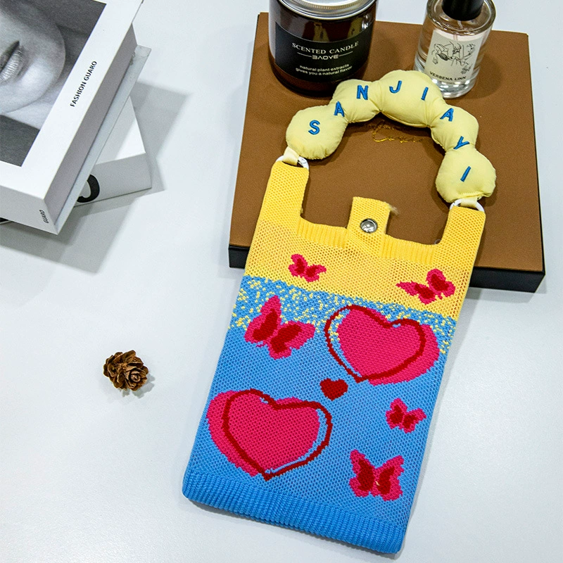 К knitted linen bag - нет, translation: Вязаная льняная сумка, набор, подарок на день рождения в ярких цветах с милыми животными и забавными рисунками