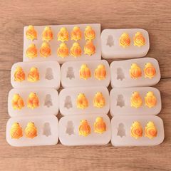 卡通树脂微缩面包乌龟蛋挞薯条摆件 DIY饰品配件滴胶硅胶模具