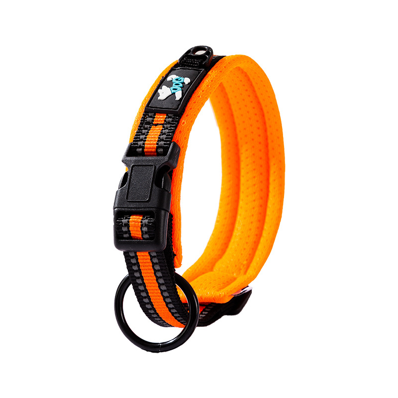 Sandwich cómodo collar de perros grandes perros de tamaño mediano collar de cabello dorado ajustable para artículos de mascotas resistentes al desgaste