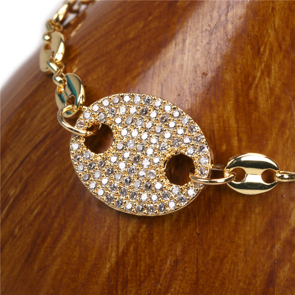fashion new style zircon pig nose pendant bracelet earrings setpicture21