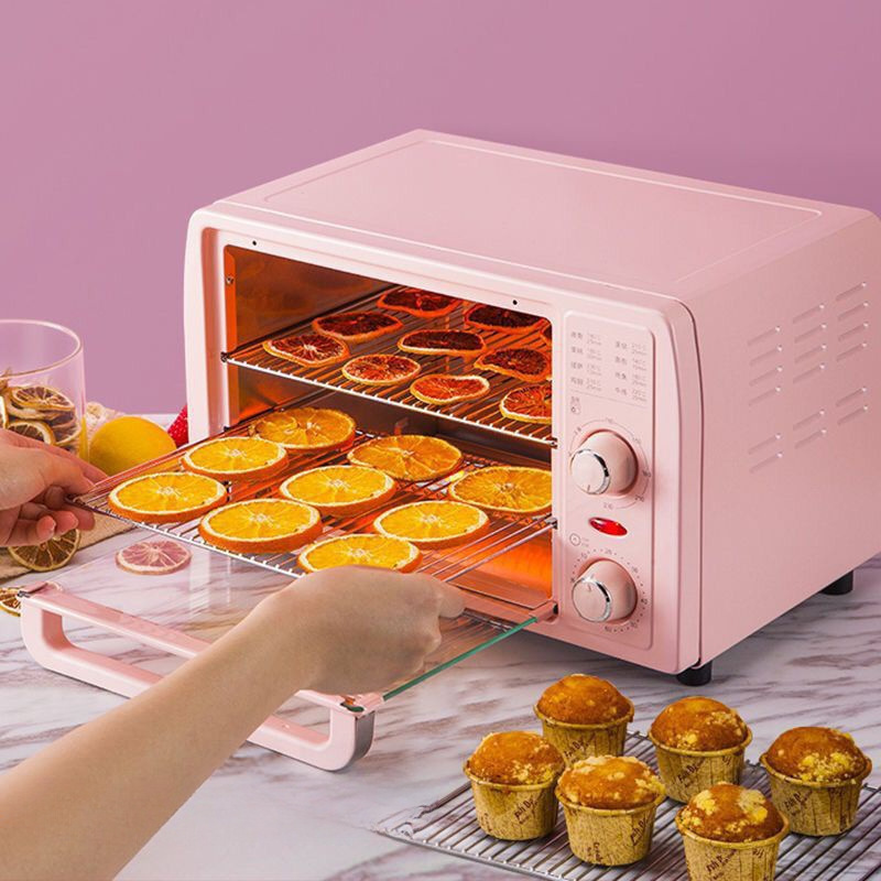 Household Electric Oven Multi-Function Baking Large Oven Girly Pink Fresh Green