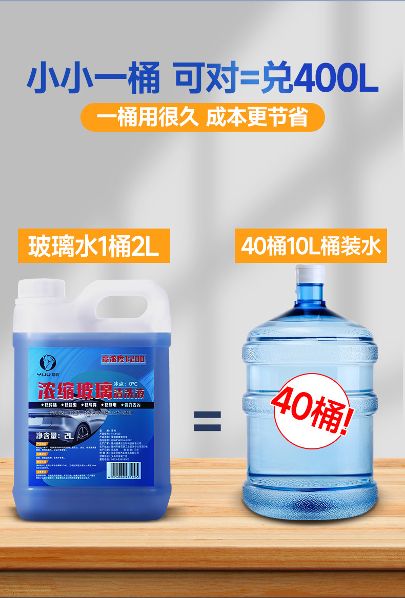 Ultra-high concentrated wiper concentrate decontamination plating crystal rainproof insect repellent four seasons universal stock solution wiper water glass water