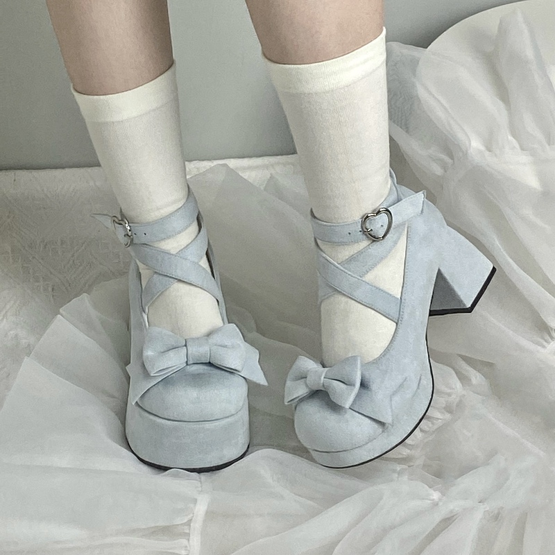 Komatsu Tata Pocket Cat Lolita Original Thick Bottom Velvet Round Toe Loo Shoes