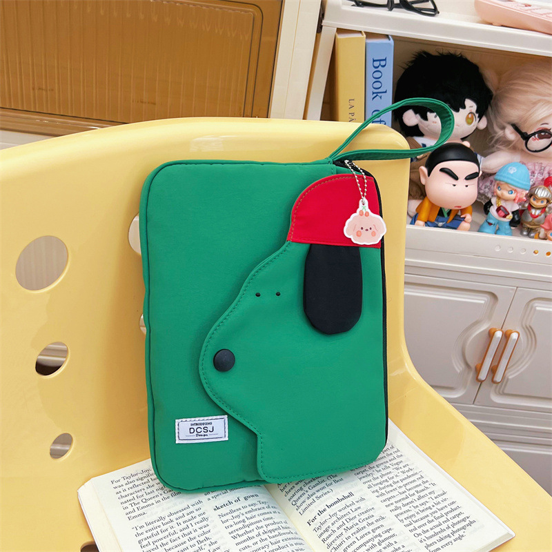 New Tablet Computer Handbag, Versatile Solid Color Cartoon Puppy-Shaped Handbag, Tablet Computer Bag