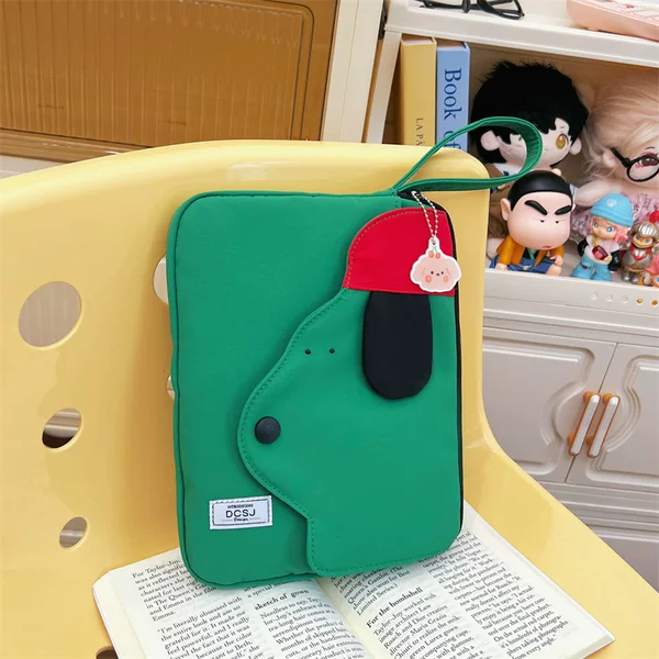 New Tablet Computer Handbag, Versatile Solid Color Cartoon Puppy-Shaped Handbag, Tablet Computer Bag
