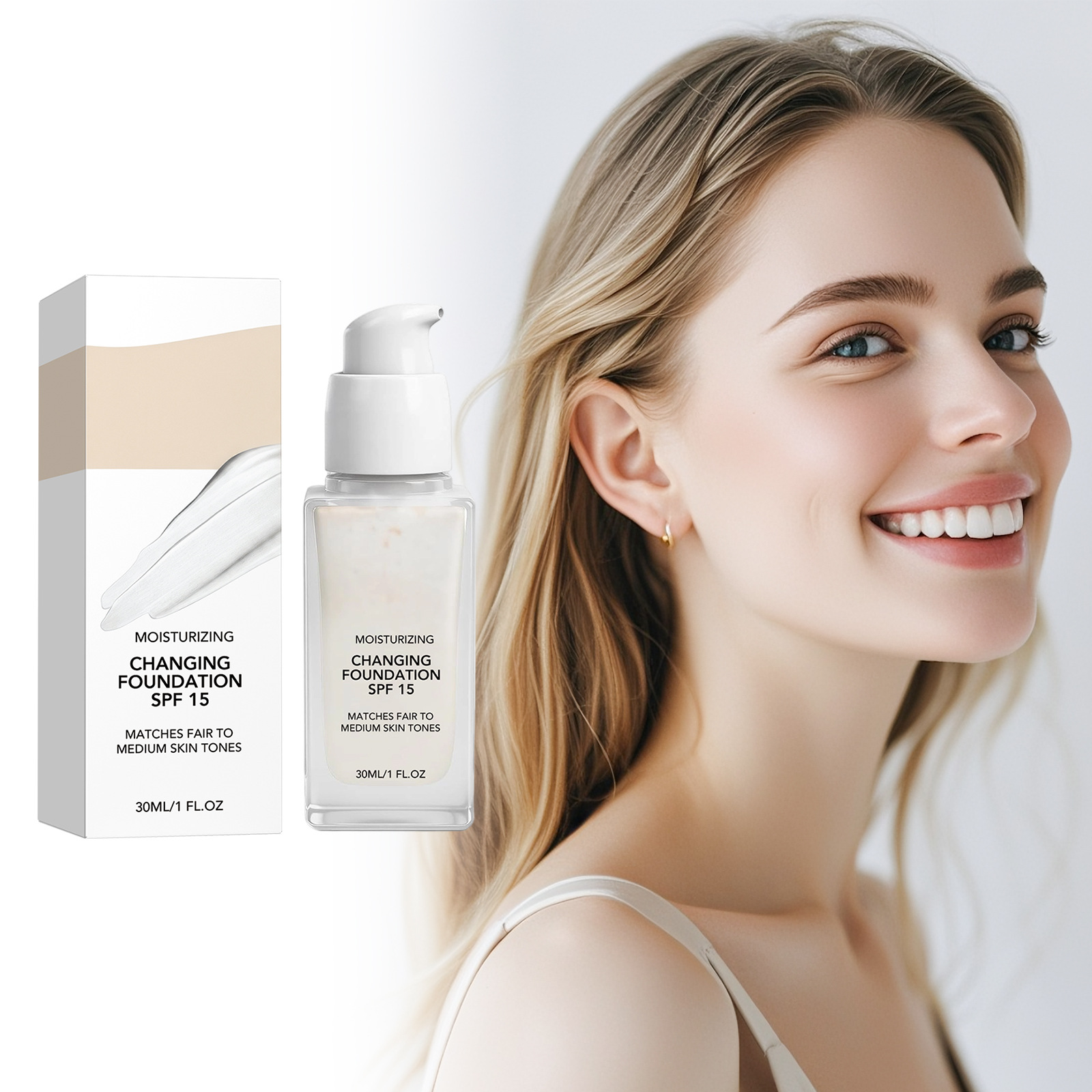 Moisturizing Temperature-Changing Liquid Foundation, Hydrating and Translucent, Adheres to the Skin to Create a Natural and Soft Finish, Fine and Moisturizing Liquid Foundation