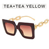 Chain, sunglasses, brand retro fashionable glasses solar-powered, European style, internet celebrity