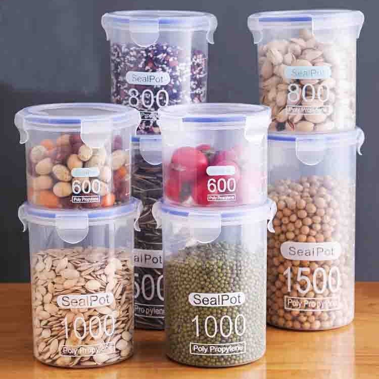 Large sealed transparent plastic sealed jar milk powder jar Food Jar Kitchen grains storage box storage jar