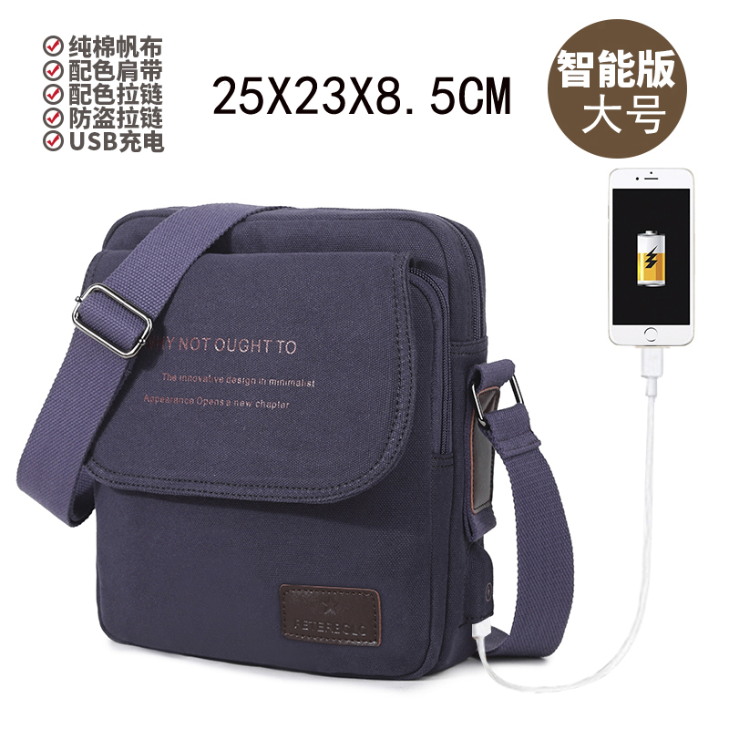 Bolso de lona para hombre, bolso de hombro, bolso de lona informal de estilo coreano para hombre, bolso cruzado de negocios, bolso cruzado pequeño, mochila, informal urbano