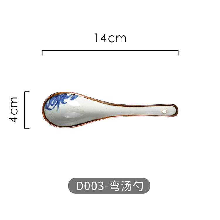 Three-Pointed Japanese-Style Hand-Painted Blue And White Porcelain Household Dessert Eating Internet-Famous Ceramic_voghion.com