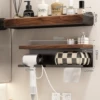 Black walnut hair dryer + paper towel holder + black walnut storage rack 50 cm