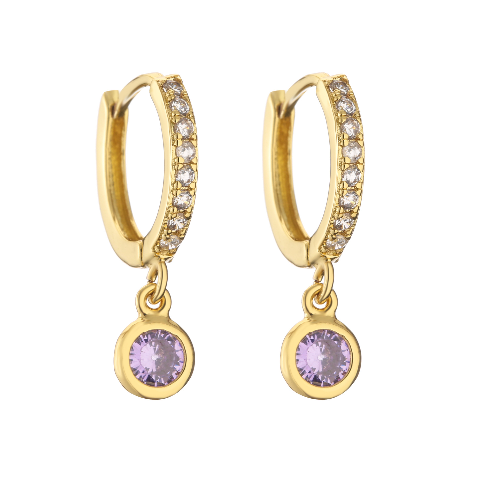 Zircon Inlay Material 1 Pair Elegant Modern Style Geometric Copper Plating Inlay Zircon Drop Earrings