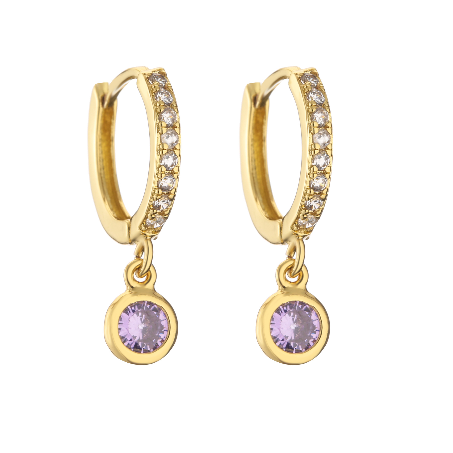 1 Paire Élégant Style Moderne Géométrique Le Cuivre Placage Incruster Zircon Boucles D'oreilles display picture 2