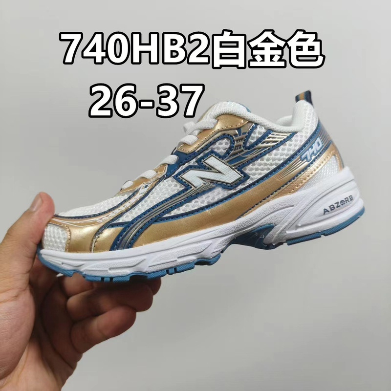 莆田童鞋 NB 740童鞋2025春秋新款男女童松紧带运动鞋一件代发|undefined