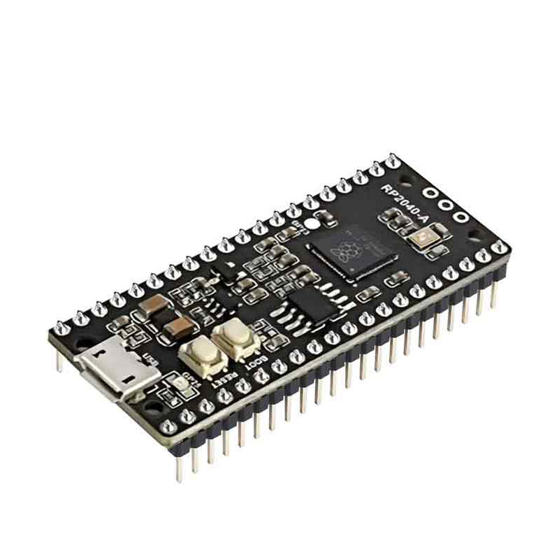 Rasserbi RP2040-A microcontroller development board is based on the official Pico RP2040 dual-core processor