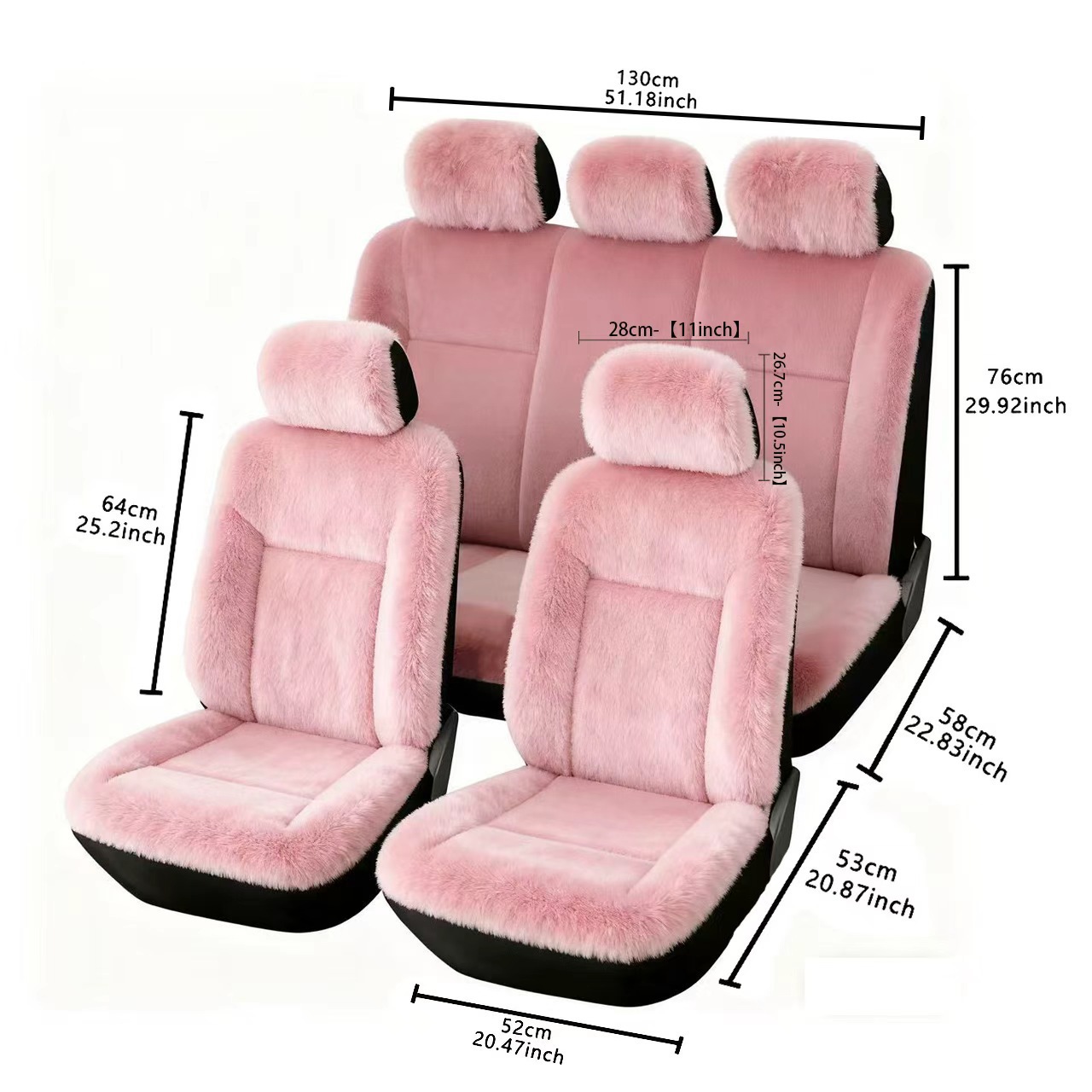 Invierno esponjoso estilo de asiento cálido cubierta de color sólido simple esponjoso cojín cálido cubierta de asiento de automóvil general
