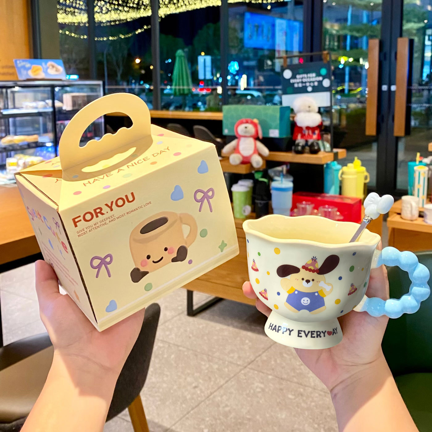 ins风小狗马克杯高颜值杯子陶瓷情侣水杯送女生生日礼物伴手礼品