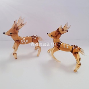 Cute Sika Deer Creative Handmade Glass Jewelry Ornaments Glass Sika Deer Decorations Office Desk Clothes