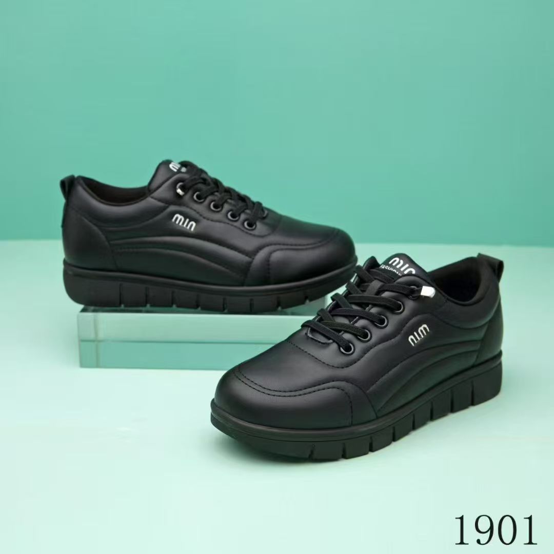 Women's Shoes, Autumn Mom's Shoes, Thick-Soled Non-Slip Sports Casual Shoes, Women's Leather Travel Shoes, Soft-Soled Walking Shoes