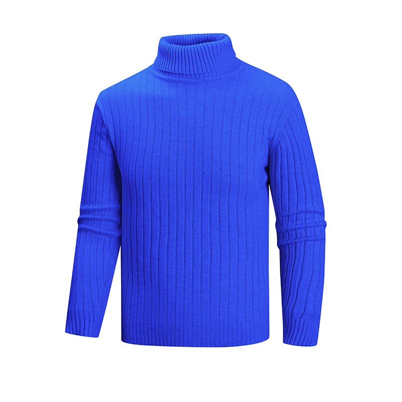 Maglione a collo alto a righe da uomo – Pullover a coste autunno/inverno (bianco/albicocca/blu navy/verde militare, M-4XL)_voghion.com