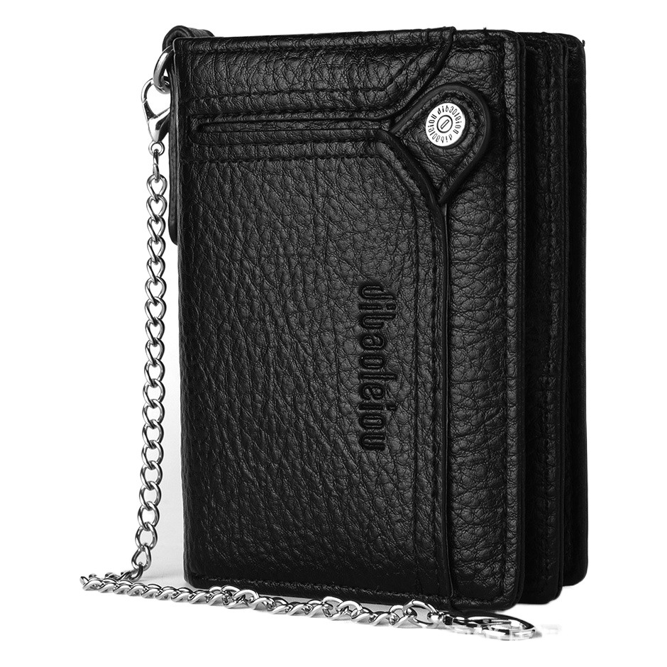 2023 new anti-theft chain wallet men's European and American retro wallet driving license card holder zipper coin purse men