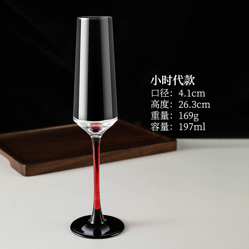 Tazas de champagne europeas de barro rojo caseras de alto nivel creativas de cristal tazas de vino alto par de tazas espumantes de vino